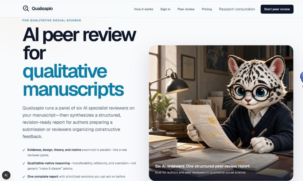 QualiSapio AI peer review for qualitative social science manuscripts
